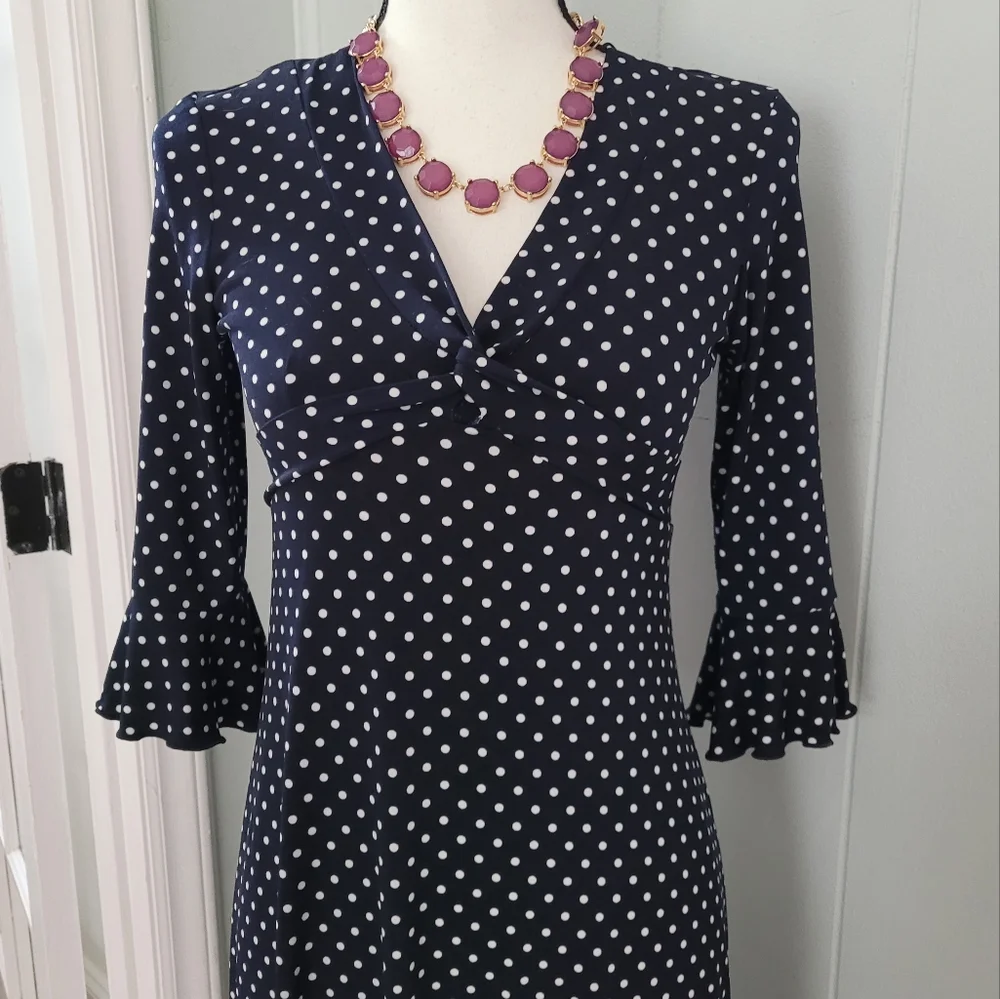 Polka dot dress Jessica Howard Vintage Navy Blue - Picture 8 of 15